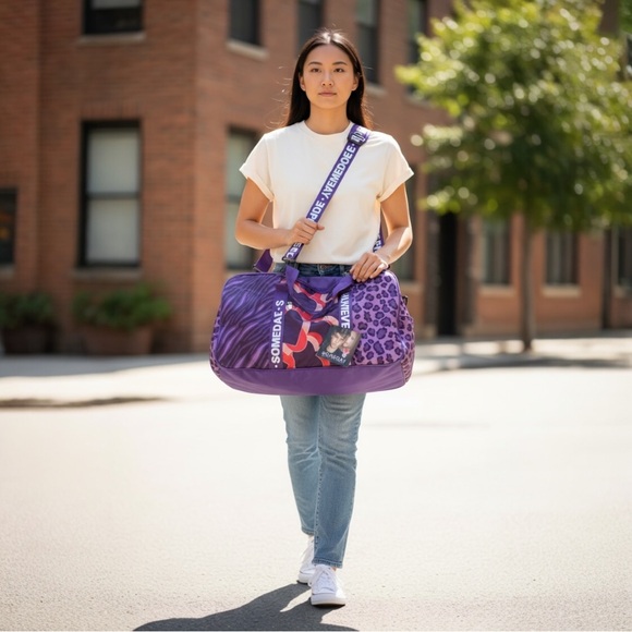 NWT Justin Bieber Someday Purple Duffel Bag Weekender Travel Y2K - Picture 3 of 10